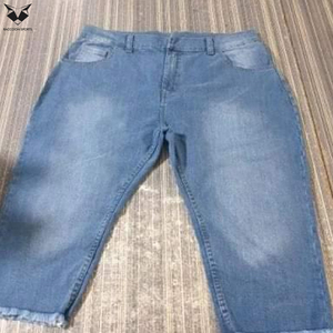 Pantalones Cortos de Mezclilla con Logotipo Personalizado Bordado para Hombre, Casuales, de Cintura Media, hasta la Rodilla, Ajuste Holgado, Pierna Recta - Product Image 3