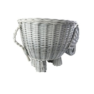 Cesta de Almacenamiento de Ratán Gris Tejida a Mano, Ecológica, para Interiores y Exteriores, Maceta para Flores, Suculentas, Juguetes para Niños - Product Image 6