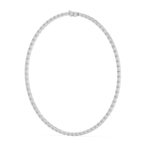 Collier tennis remarquable en diamants de laboratoire taille émeraude 38,00 CTW en or rose 9 carats, 18 pouces - Product Image 3