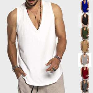 Camiseta sin mangas de algodón para hombre, deportiva de verano, 100% algodón, camiseta base sin mangas para hombres de mediana edad y mayores, camiseta interior de succión. - Product Image 5