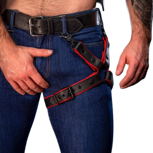 Funda para Teléfono con Encaje Sexy y Piel Sintética para Hombre, Ajustable, Estilo Club, Accesorio para Discoteca - Product Image 3