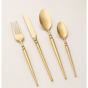 Luxury <b>Gold</b> <b>Cutlery</b> Set Stainless Steel Mirror Polished Flatware Set Dishwasher Safe Golden Silverware for Wedding & Hotel Use - Product Image 3