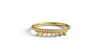 Minimalist 18K Gold Curved Round Diamond Wedding Band <b>Stacking</b> <b>Ring</b> Engagement Band Fine Jewelry for Women - Product Image 1