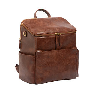 Bolsa de Pañales de Cuero, Gran Capacidad, Impermeable, Mochila de Viaje para Mamá, Bolsillos Aislantes para Biberones, Diseño Elegante Unisex para el Cuidado del Bebé - Product Image 5