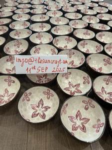 Cuenco de Coco Minimalista Moderno - Incrustaciones de Mosaico de Perlas - Elegante Artículos de Lacado Vietnamita - Product Image 5