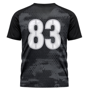 เสื้อเจอร์ซีย์ฟุตบอลลายพรางแบบซับลิเมชั่น คอวี ระบายอากาศได้ดี ผลิตจากโพลีเอสเตอร์ สำหรับทีม  รับผลิตแบบ OEM ODM ขายส่งจำนวนมาก - Product Image 3