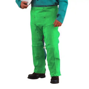 Pantalones de Soldadura Unisex de Cuero Amarillo y Azul, Pantalones de Seguridad de Trabajo de Cuero Vacuno Reforzado para Soldadores - Product Image 5