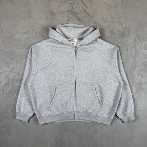 เสื้อฮู้ดซิปผู้ชาย สีเทา ทรงปกติ สีพื้น สวมใส่สบายๆ สำหรับฤดูใบไม้ร่วง เป็นมิตรต่อสิ่งแวดล้อม ระบายอากาศได้ดี ผลิตจากผ้าฝ้าย 100% เฟรนช์เทอร์รี่ - Product Image 6