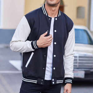 Wholesale Fashionable Premium Quality Custom Winter Stand Collar Varsity Jacket for <b>Men</b> Casual Wear - Product Image 4