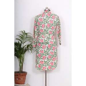 Camisón Kimono Bohemio de Algodón para Mujer, Estilo Indio, Largo Medio, con Cinturón y Botones Decorativos, Ajuste Holgado y Dulce - Product Image 6