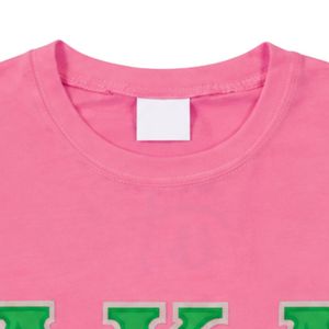 Camiseta Rosa con Estampado Gráfico AKA para Mujer, Manga Corta, Informal, de Algodón, Moda Urbana, Prenda Superior Femenina con Diseño de Letras - Product Image 6