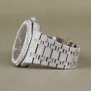 Antique Round Cut Moissanite <b>Diamond</b> <b>Watch</b> Hip Hop Fancy <b>Watch</b> Latest Design Unique <b>Watch</b> Men's Accessories - Product Image 2