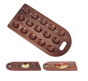 Bandeja de madera para huevos rellenos, utensilio de cocina para almacenamiento de huevos rellenos, soporte de madera para huevos - Product Image 2