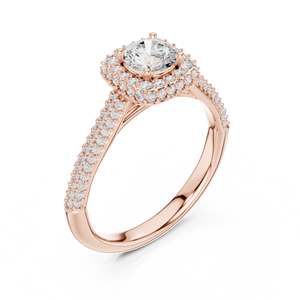 แหวนแต่งงานเพชรทรงกลมเพาะเลี้ยงในห้องปฏิบัติการทองคำขาว 14K สำหรับผู้หญิง |   เพชรที่เพิ่งเพาะเลี้ยง - Product Image 4