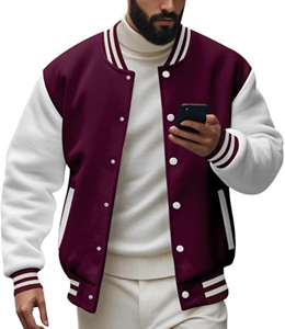 แจ็คเก็ตเลตเตอร์แมนแฟชั่นสำหรับผู้ชายปี 2025 และแจ็คเก็ตวาร์ซิตี้ผู้ชายคุณภาพดีราคาส่งถูกหลากสี - Product Image 1