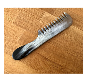 Peigne en corne de buffle élégant pour massage du cuir chevelu, peigne professionnel classique en corne de buffle avec étui en cuir - Product Image 4