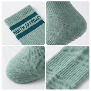 North Approach Crew <b>Socks</b> Mint Green Letter Print Breathable Cotton Bamboo Fiber Adult Spring Casual <b>Socks</b> - Product Image 4