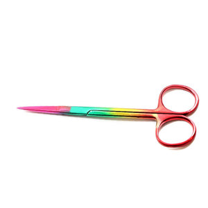 <b>Titanium</b> Color Fine Point Manual Stainless Steel Professional Medical Surgery Iris Scissor Straight 4.5 Inch CE Certified Class - Product Image 5