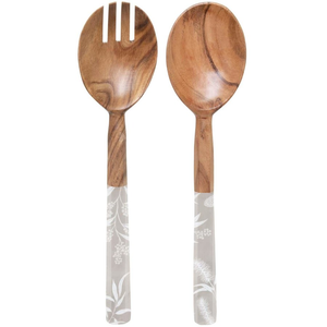 Ensemble de cuillères de cuisine en bois émaillé imprimé, ensemble de cuillères à salade en bois émaillé imprimé, best-seller, pour la maison et la restauration - Product Image 4