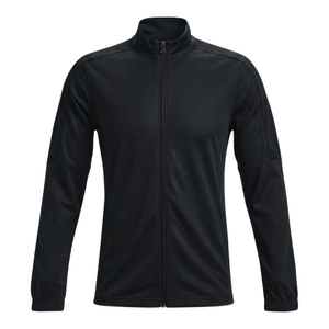 Men's <b>Black</b> <b>Fleece</b> Jacket With Blue Stripes Full Zip Stand Collar Sporty Autumn Wear Quick Dry Knitted Polyester Material - Product Image 2