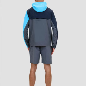 High Quality Waterproof Nylon Polyester Color Blocked Zip up Men's Sports <b>Windbreaker</b> Racing Anorak Jackets - Product Image 2