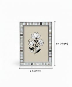 Exclusive Handmade Customized Mother of Pearl Inlay <b>Deep</b> Shadow Photo <b>Frame</b> Stainless Steel Border Luxury Picture <b>Frame</b> Decor - Product Image 4