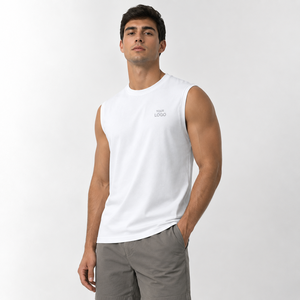Débardeur personnalisé à col bateau, combinaison de couleurs sur mesure, design à épaules tombantes, tissu en nylon léger, pour la musculation - Product Image 1