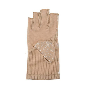 Unisex Fingerless Gloves Beige Floral Print Breathable Fabric All Seasons Daily Use - Product Image 5