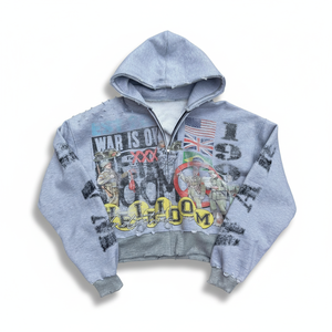 Custom 2026 New Arrival Streetwear Original Design custom printed logo men Hoodie <b>Drop</b>-Shoulder Oversized Cropped Hoodie - Product Image 4