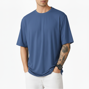 T-shirts de sport respirants personnalisés de haute qualité avec logo imprimé, patchwork en maille, broderie, vente en gros - Product Image 4