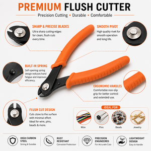 MANAN INSTRUMENTS Pince à bijoux en acier inoxydable à poignée orange, à coupe conique baguette, outils de placage DIY pour colliers, modèle MI-JCP-646 - Product Image 4