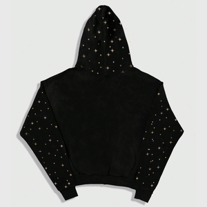 เสื้อฮู้ดดี้โอเวอร์ไซส์สั่งทำพิเศษ ผ้าฝ้ายฟลีซ 100% แต่งลายปะแบบดิสเทรส ทรงปกติ สกรีนลายด้วยเทคนิคซิลค์สกรีน - Product Image 2