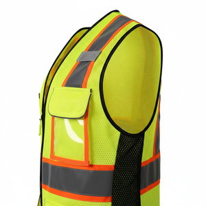 Chaleco de Seguridad de Malla de Poliéster de Alta Visibilidad, Transpirable, Antiarrugas, con Múltiples Bolsillos y Tiras Reflectantes para Hombre - Product Image 5
