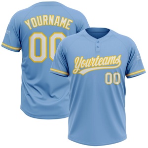 Nueva Camiseta Deportiva Azul Cielo para Equipo de Softbol, Corte Atlético, Cuello en V, Tela de Alto Rendimiento, Bordado Personalizado, Impresión Serigrafiada, Venta al Por Mayor - Product Image 1