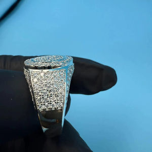 Anillo de Diamantes de Plata 925 de Moda, Lujoso para Hombre, Totalmente Cubierto de Diamantes, Estilo Hip Hop Brillante, Certificado IGI, Venta al por Mayor para Bodas - Product Image 5