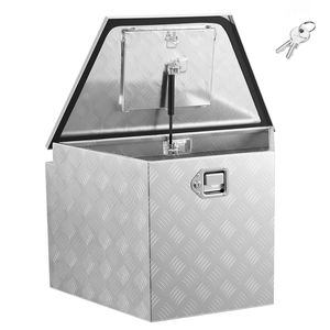 Cassetta Portautensili in Alluminio Impermeabile per Rimorchio, 29" X 16.1" X 18", con Serratura e Organizzatore per Chiavi - Product Image 1