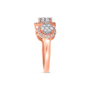 Anillo Floral de Lujo con Tres Clústeres de Diamantes Cultivados en Laboratorio, en Oro Rosa de 18K, para Mujer, Joyería de Aniversario - Product Image 4