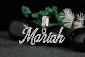 Custom Name Pendant Necklace 925 Sterling Silver Diamond Look Iced Out Personalized Hip Hop Pendant Luxury Jewelry Wholesale - Product Image 1