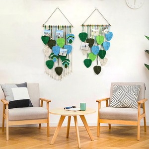 Nuevo Tapiz de Pared de Macramé Estilo Bohemio con Patrón de Follaje, Forma Irregular, Decoración para el Hogar, para Sala de Estar, 2 Piezas - Product Image 6