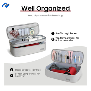 Sac de rangement portable double couche pour sèche-<span class=keywords><strong>cheveux</strong></span> et accessoires, étui de transport pour brosse sèche-<span class=keywords><strong>cheveux</strong></span>, volumateur, styler - Product Image 3