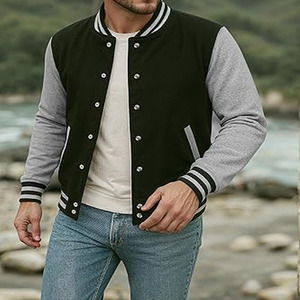 Veste de baseball en cuir pour homme avec logo personnalisé brodé OEM, style Letterman, Street Plus Varsity - Product Image 2