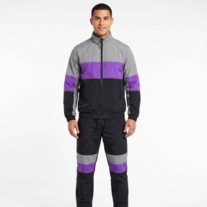 Custom Nylon Lightweight Tracksuit Men's <b>Patchwork</b> Waterproof Windbreaker <b>Jacket</b> and Pants Set Unisex Embroidered Tracksuit - Product Image 1