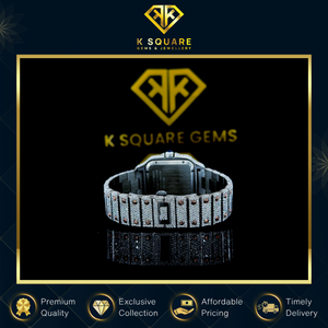 Montre de luxe automatique en acier inoxydable VVS de qualité supérieure, résistante à l'eau, au design unique, avec quartz et diamants, bracelet en cuir - Product Image 5