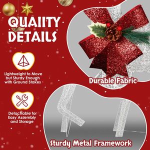 3-Piece Weather-Proof Lighted Christmas Reindeer Family Set 2D Outdoor Decorations 3 Christmas Ornaments Elegant Holiday - Product Image 6