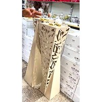 Brûleur d'encens de luxe sur pied en bambou et bois, découpé au laser, avec script arabe, de la marque Spruce Exports. Décoration d'intérieur haut de gamme en gros