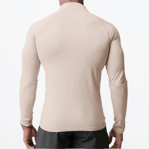 Sweat-shirt de compression à col montant pour homme, avec demi-fermeture éclair, manches longues, idéal pour l'entraînement hivernal, la gym et la course à pied - en polaire - Product Image 2