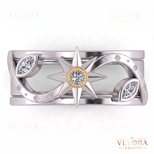 Étui de protection pour bague Oura en argent sterling 925 massif, motif éclat céleste en moissanite, étui à bijoux décoratif - Product Image 4