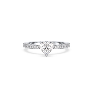 Bague solitaire REYES en or massif 14 carats plaqué rhodium avec diamant de laboratoire HPHT CVD en forme de cœur de 1,36 carat, bijoux fins très demandés - Product Image 2