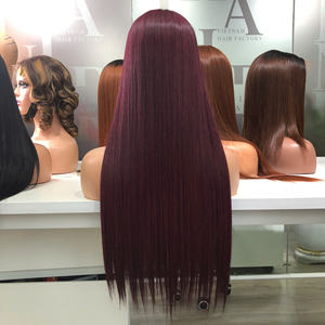 วิกผมยาววิกผมมนุษย์ทรงตรงกระดูกกระจกเบอร์กันดี - Product Image 4