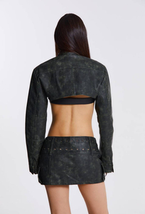 Mini-jupe en similicuir à taille haute pour femme avec boucles de ceinture, style punk, couleur unie, à porter toute l'année - Product Image 2